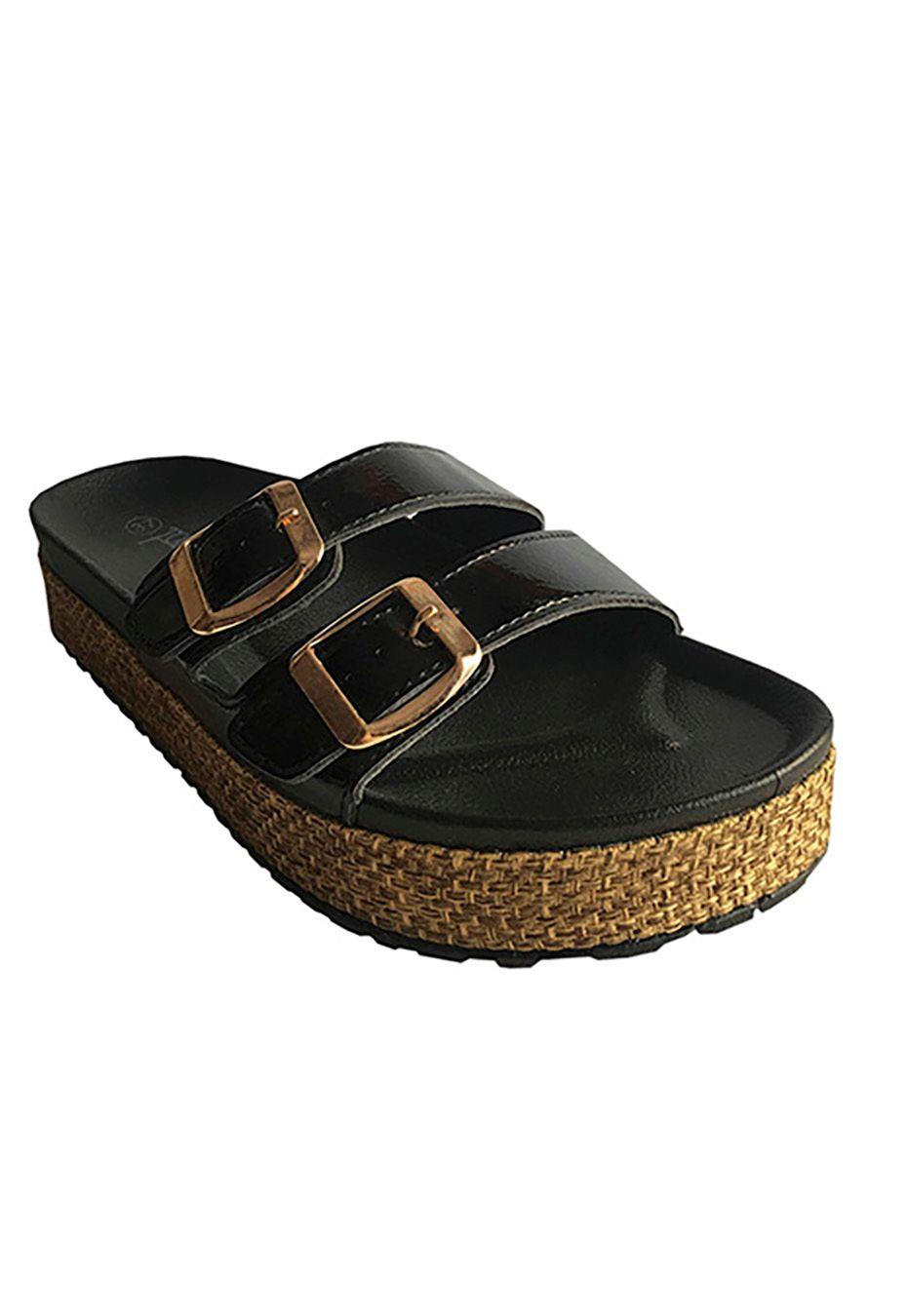 Sandalia Ecocuero ZAU77 Negro Charol-1