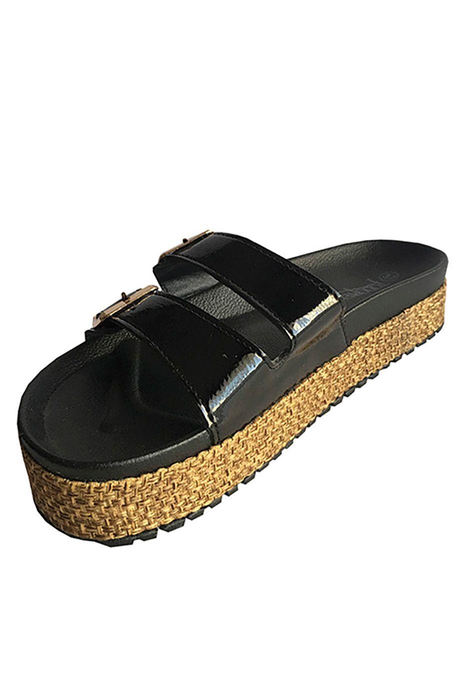 Sandalia Ecocuero ZAU77 Negro Charol-3