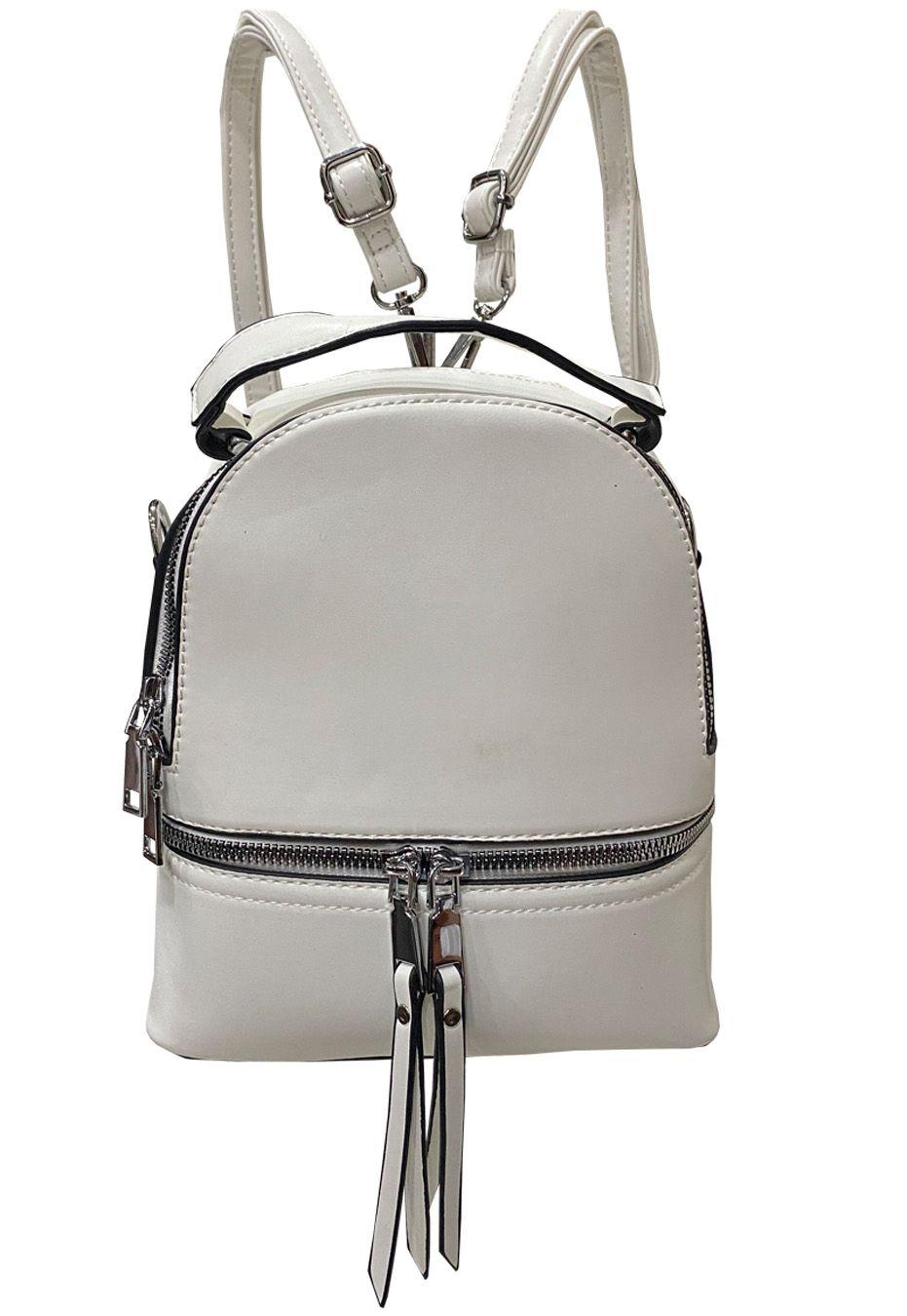 Mochila Cuero Ecológico CRU18 Blanco-0