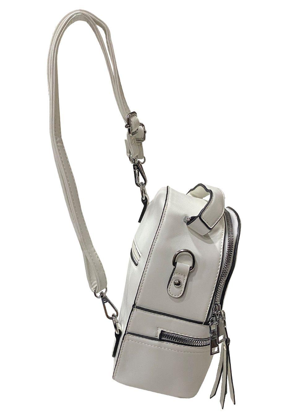 Mochila Cuero Ecológico CRU18 Blanco-1