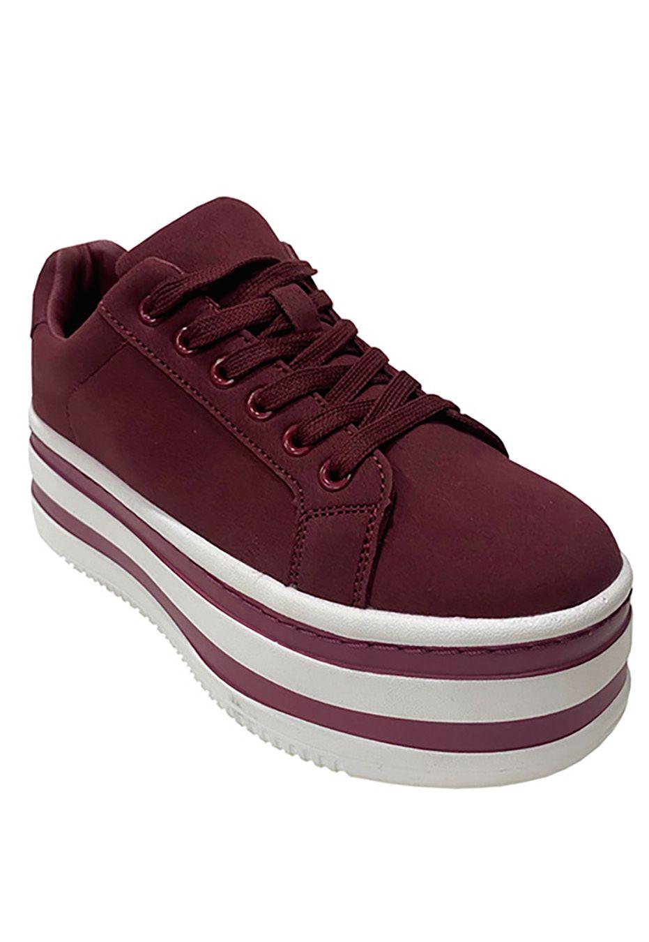 Zapatilla Gamuza Ecológica ZAX45 Burdeo-1