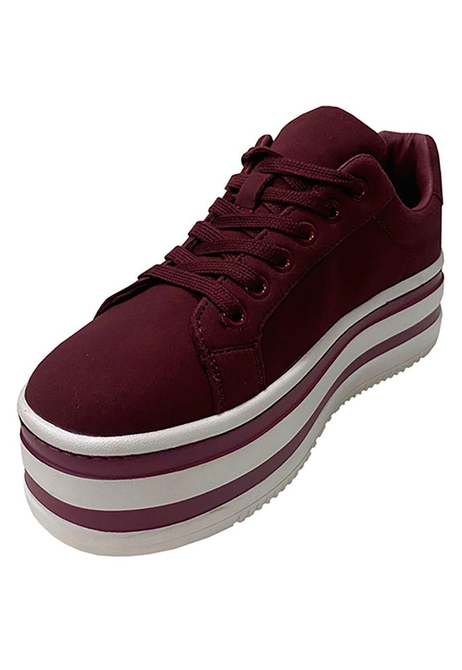 Zapatilla Gamuza Ecológica ZAX45 Burdeo-3