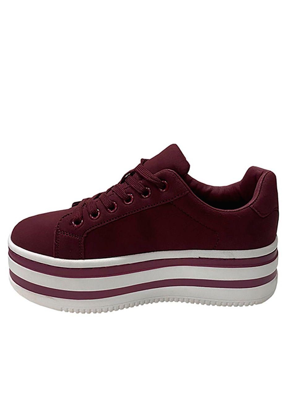 Zapatilla Gamuza Ecológica ZAX45 Burdeo-4