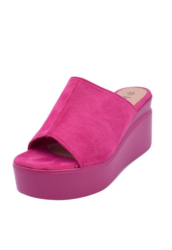 Sandalia Gamuza Ecológica ZAZ80 Fucsia-3