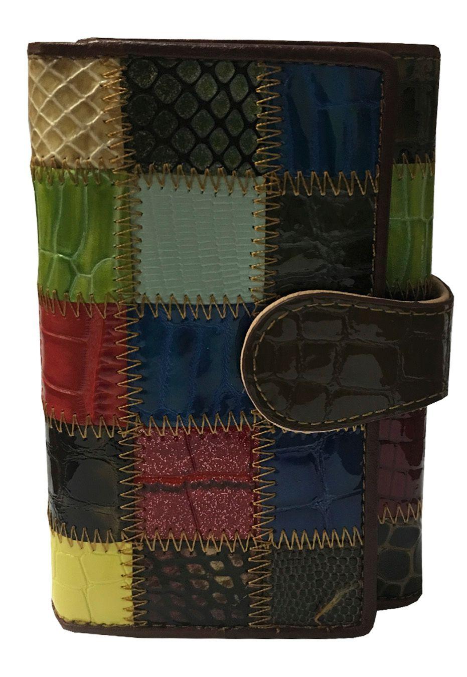 Billetera Cuero BI404 Multicolor Cuadros-0