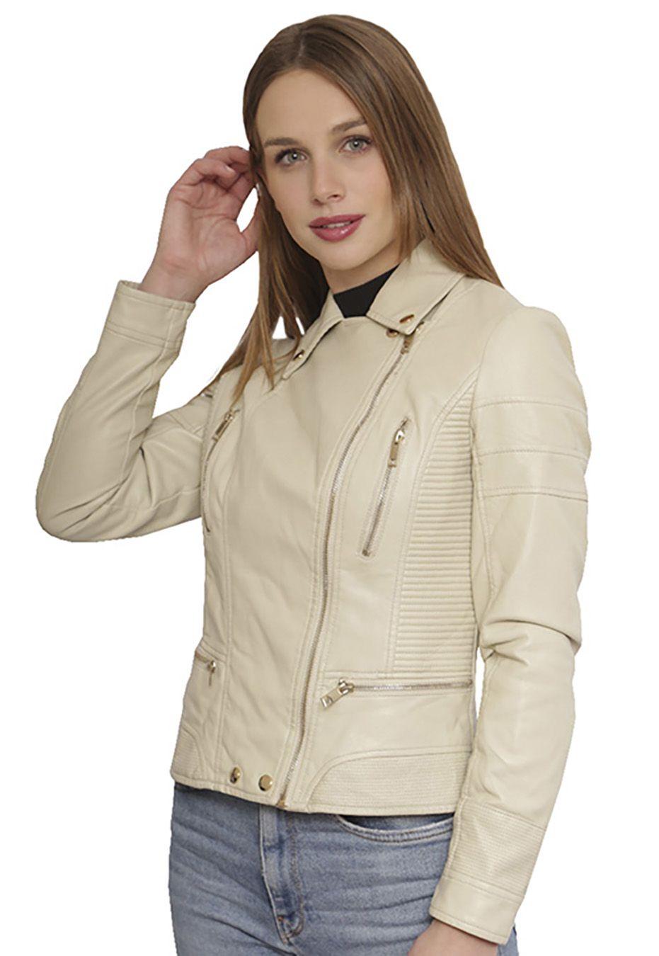 Chaqueta Ecocuero  CHG03 Beige-1