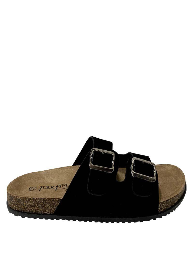 Sandalia Gamuza Ecológica ZAZ44 Negro-0