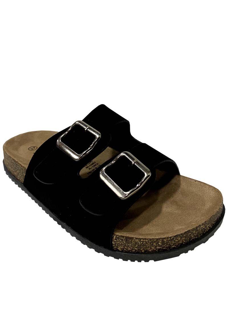 Sandalia Gamuza Ecológica ZAZ44 Negro-1