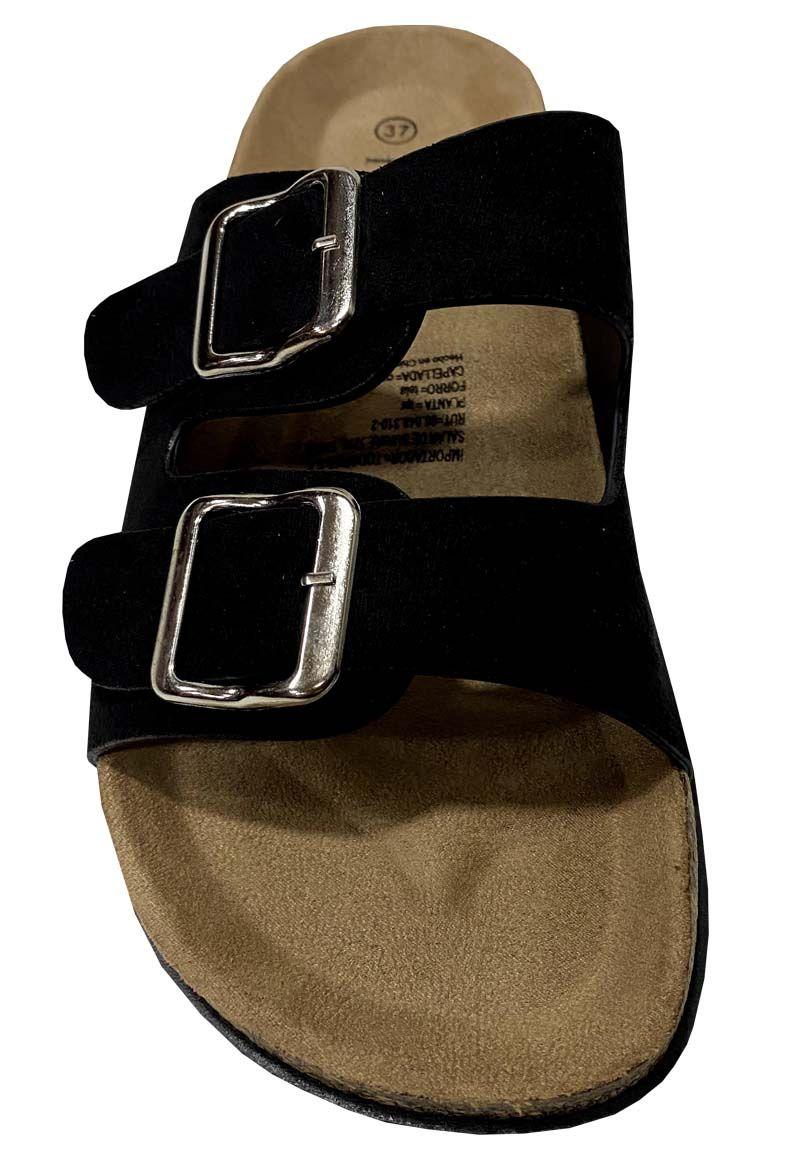 Sandalia Gamuza Ecológica ZAZ44 Negro-2