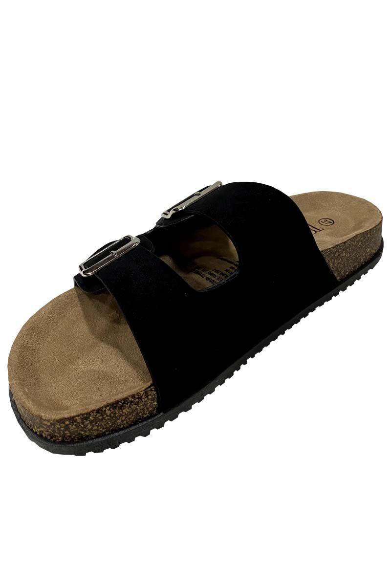 Sandalia Gamuza Ecológica ZAZ44 Negro-3