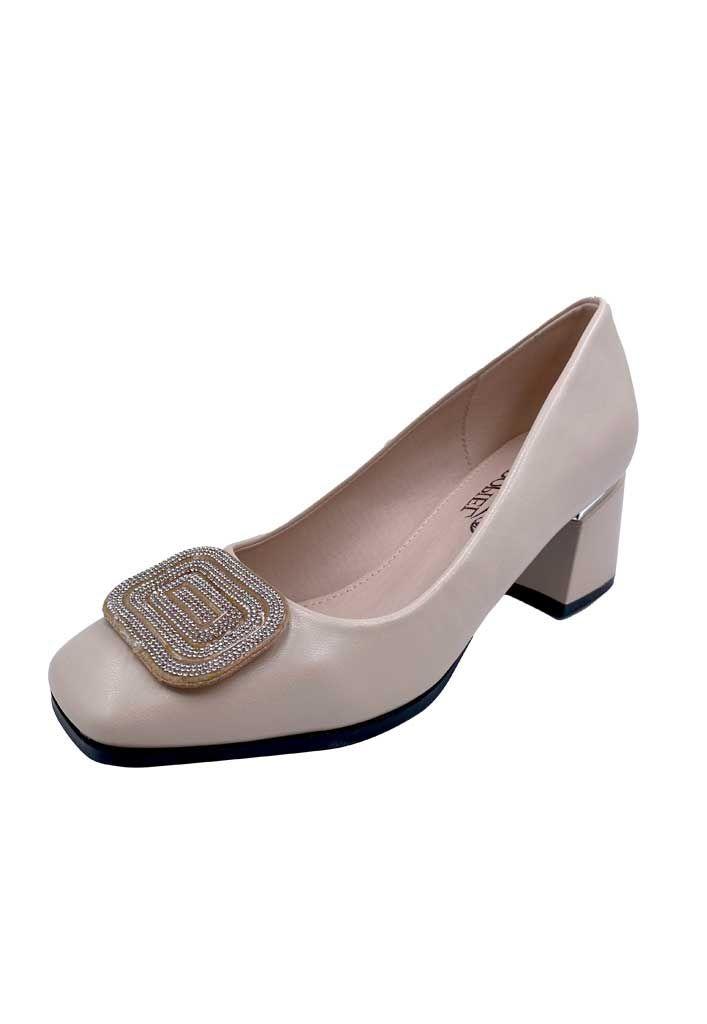 Zapato de taco Ecocuero ZB012 Beige-3