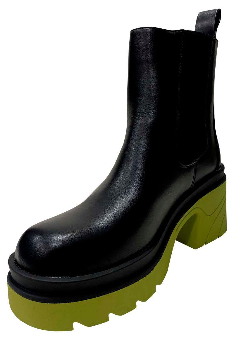 Botin Ecocuero ZAZ60 Negro Amarillo-3