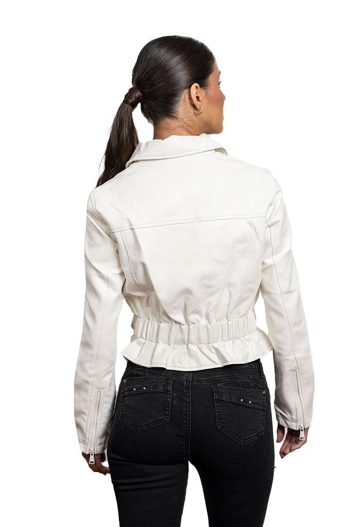 Chaqueta CHG82 Ecocuero Blanco-2