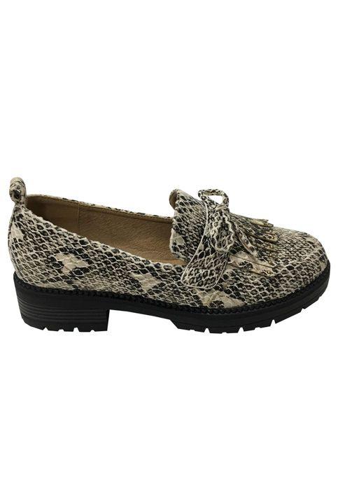 Mocasín Ecocuero ZAY03 Snake Beige-0