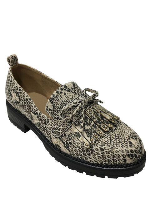 Mocasín Ecocuero ZAY03 Snake Beige-1