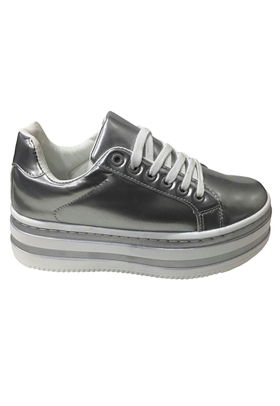 Zapatilla Ecocuero  ZAX44 Plata-0