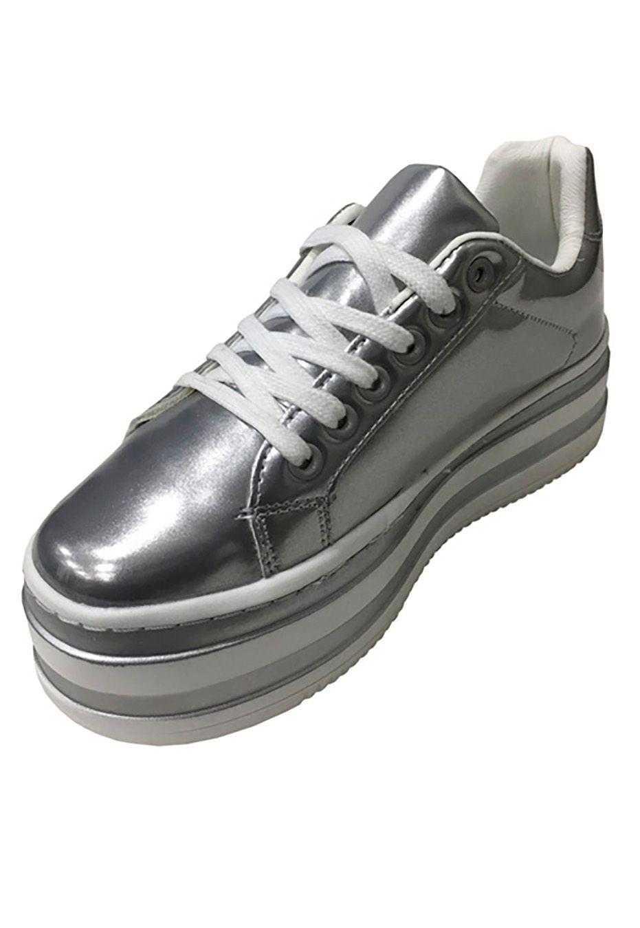 Zapatilla Ecocuero  ZAX44 Plata-3