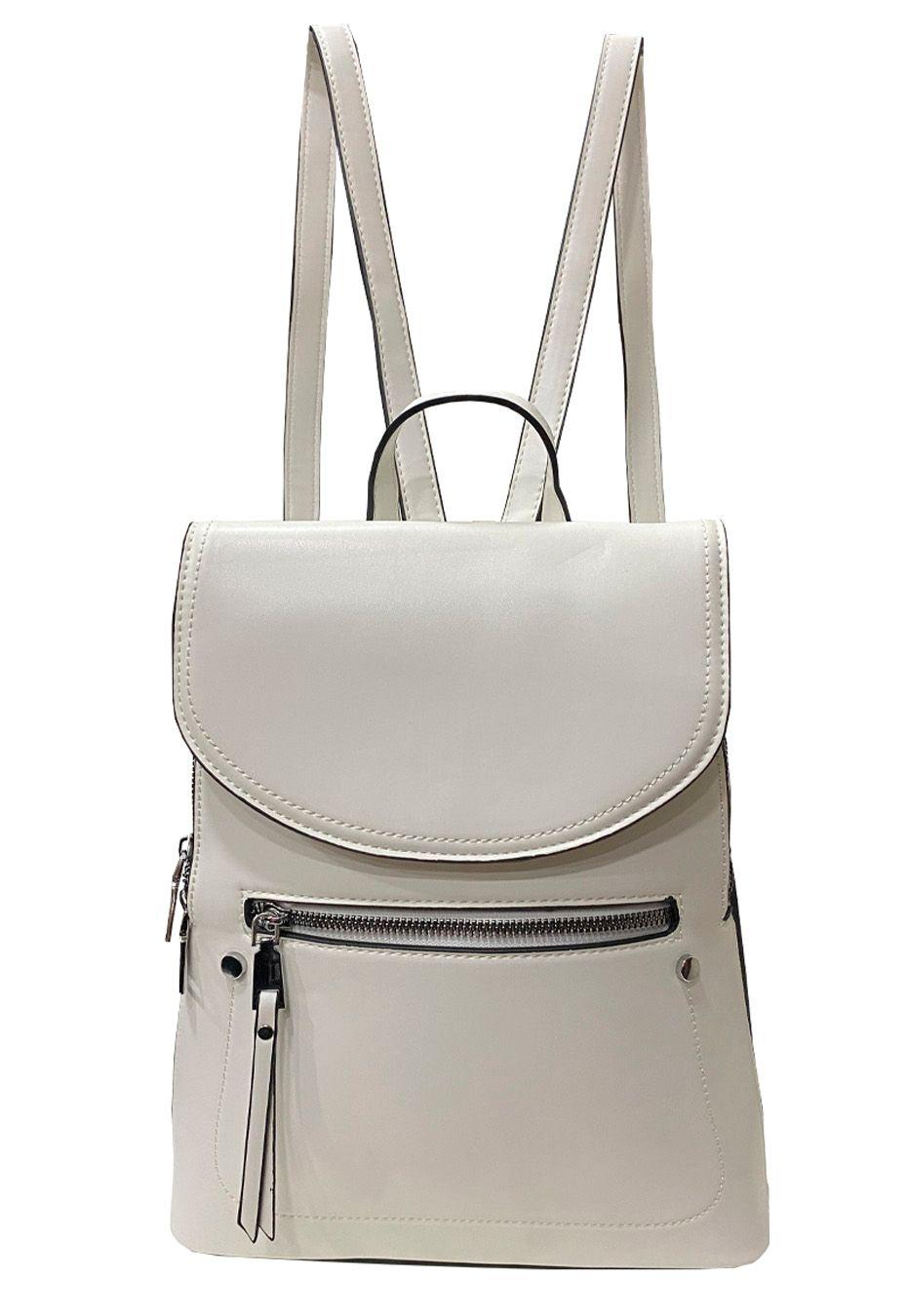 Mochila Cuero Ecológico CRU14 Blanco-0