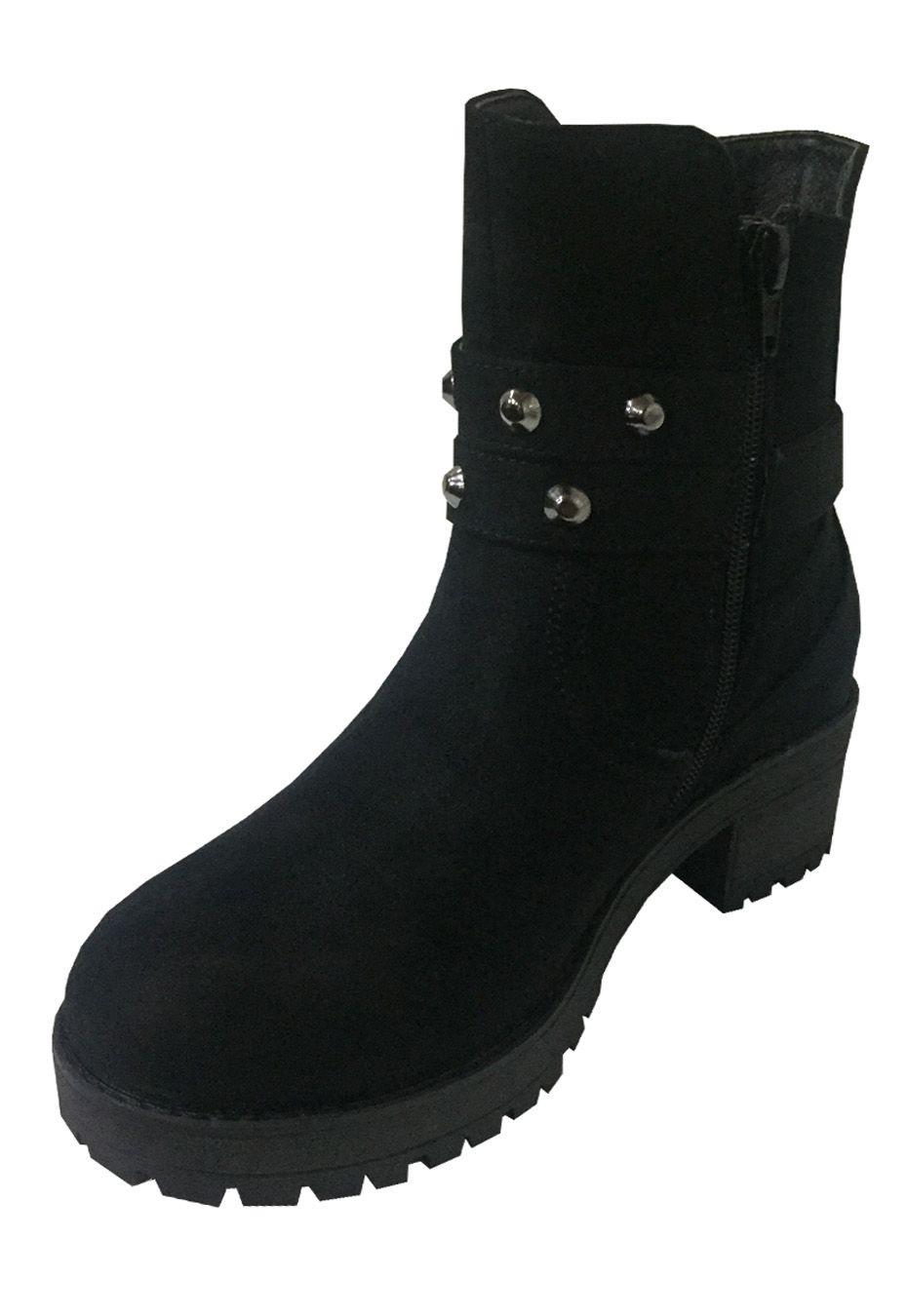 Botín Gamuza Ecológica ZAV12 Negro-3