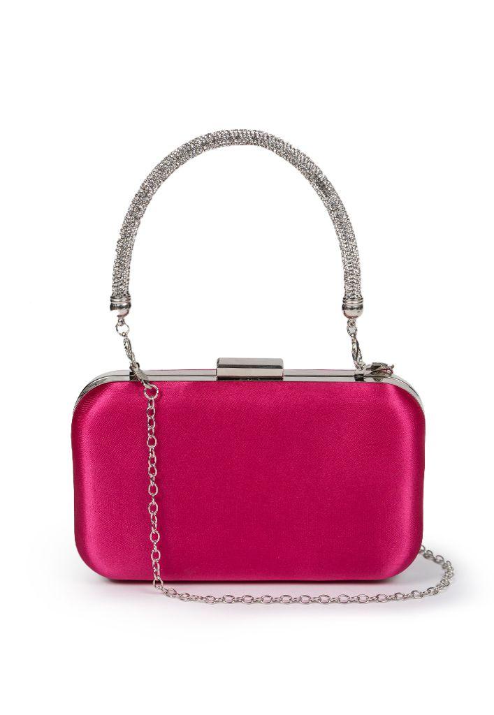 Cartera de fiesta CRX16 Fucsia Tela-0