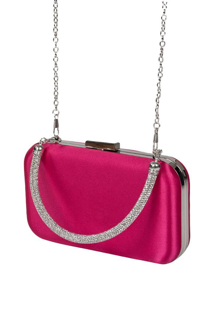 Cartera de fiesta CRX16 Fucsia Tela-1