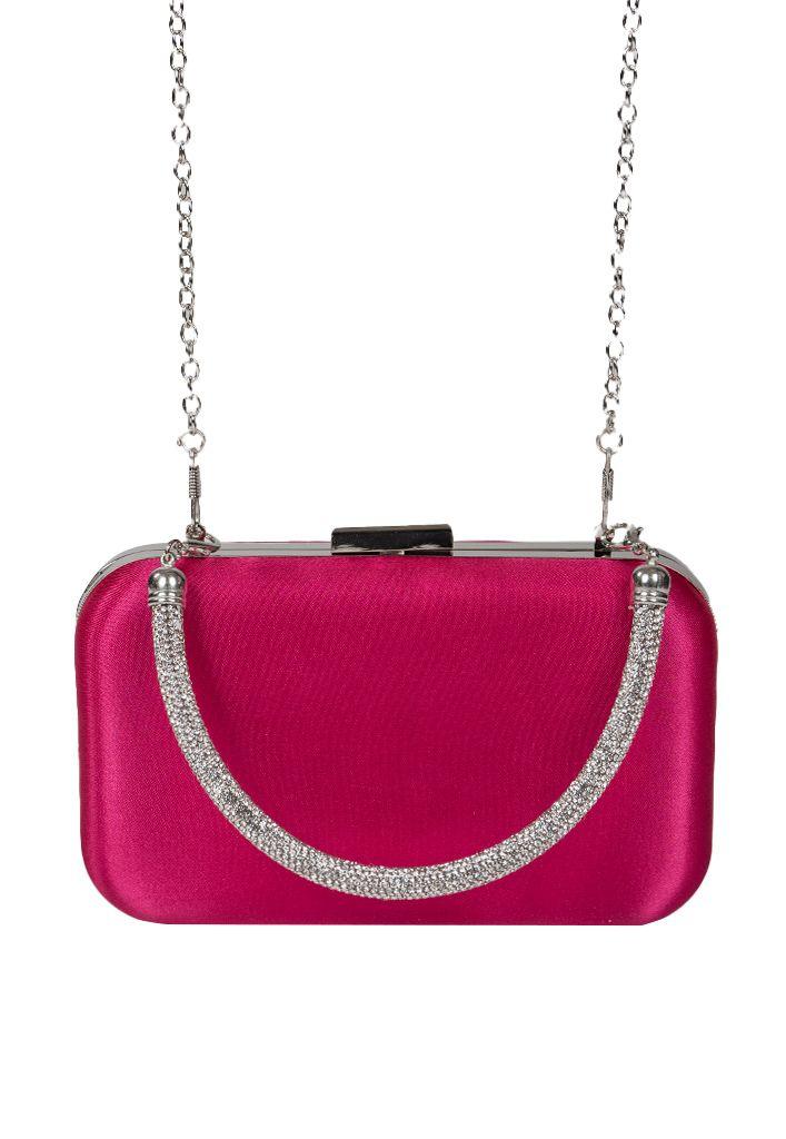 Cartera de fiesta CRX16 Fucsia Tela-2