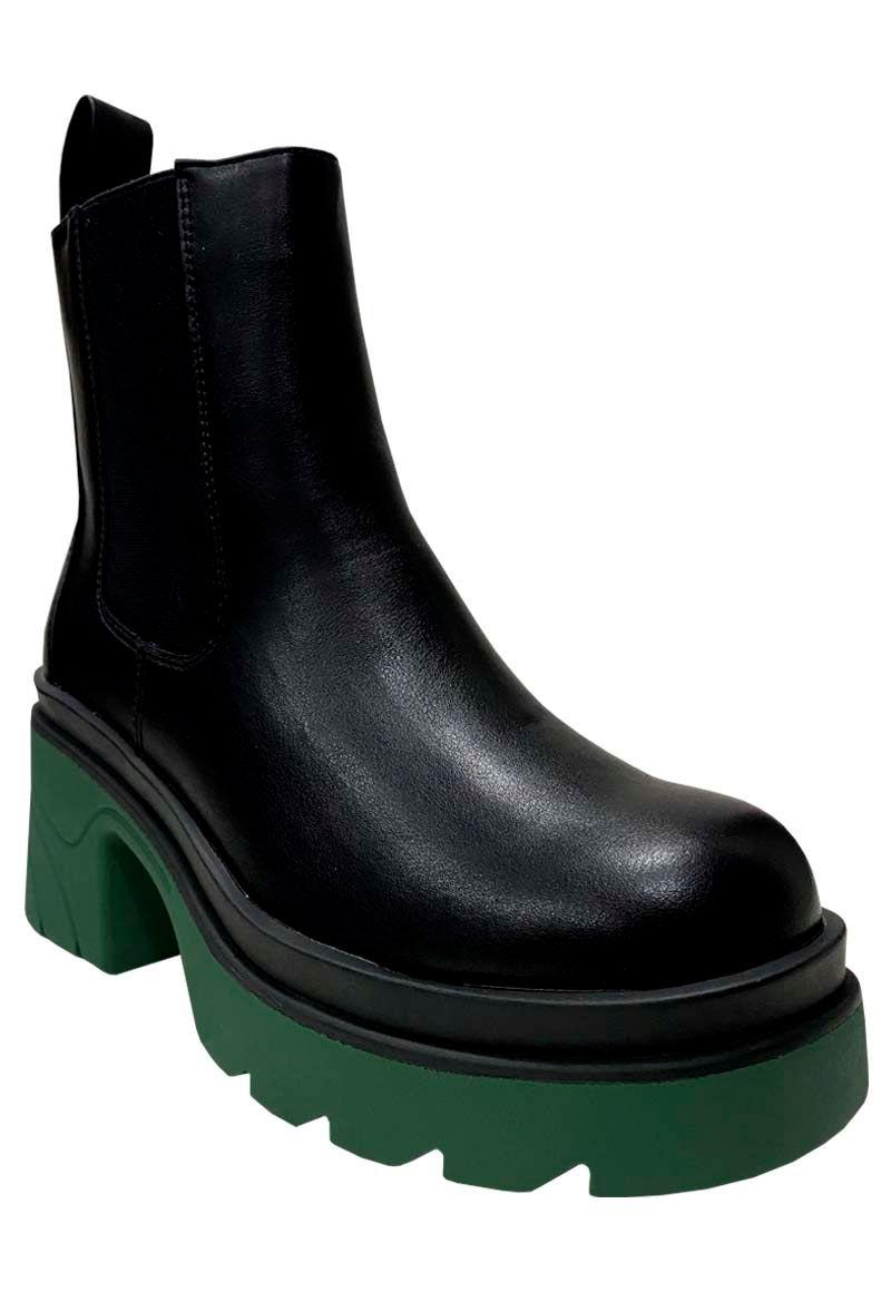 Botin Ecocuero ZAZ60 Negro Verde-1