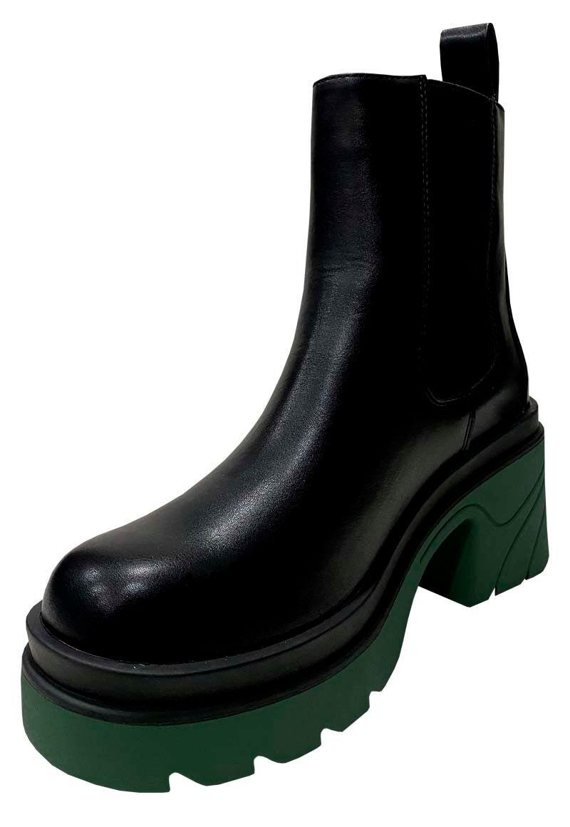Botin Ecocuero ZAZ60 Negro Verde-3