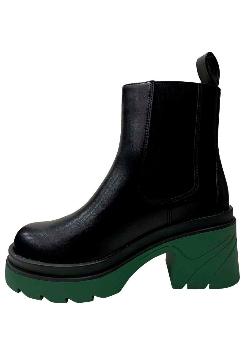 Botin Ecocuero ZAZ60 Negro Verde-4