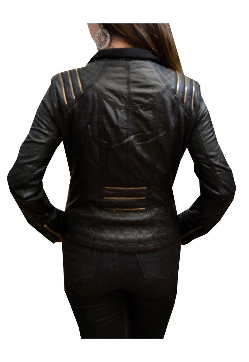 Chaqueta Cuero  CHF63 Negro-0