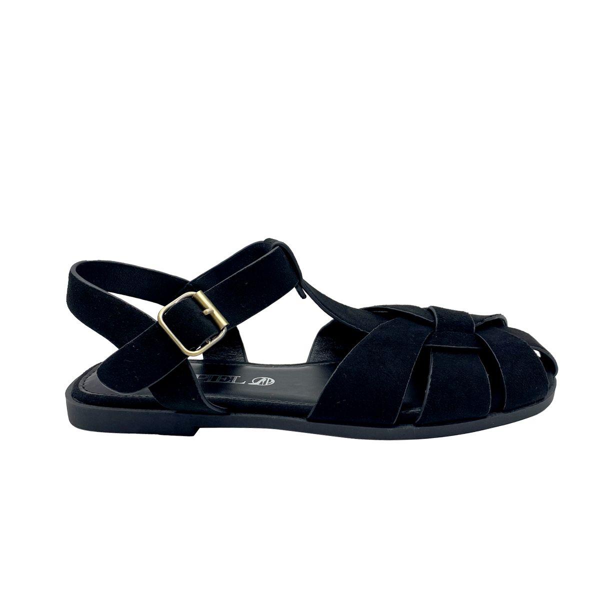 Sandalia Cangrejera Mujer Negro ZB063-0