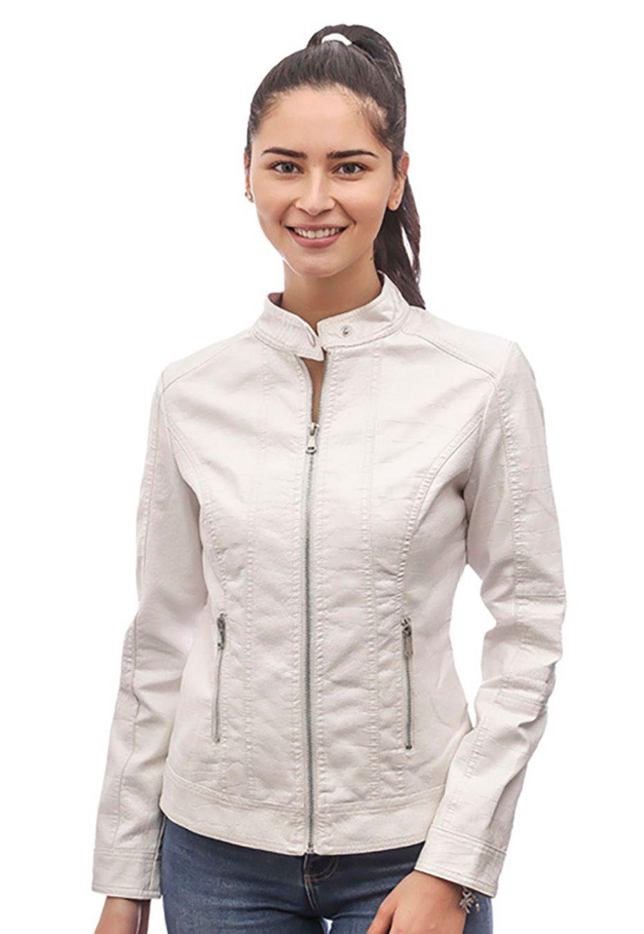 Chaqueta Croco Ecocuero CHG34 Blanco-1