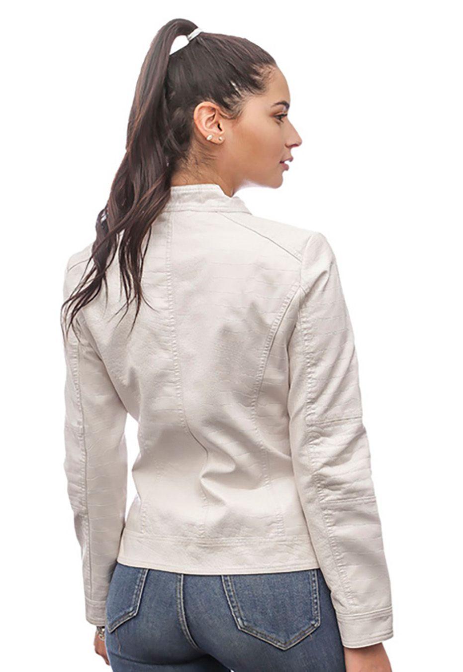 Chaqueta Croco Ecocuero CHG34 Blanco-2