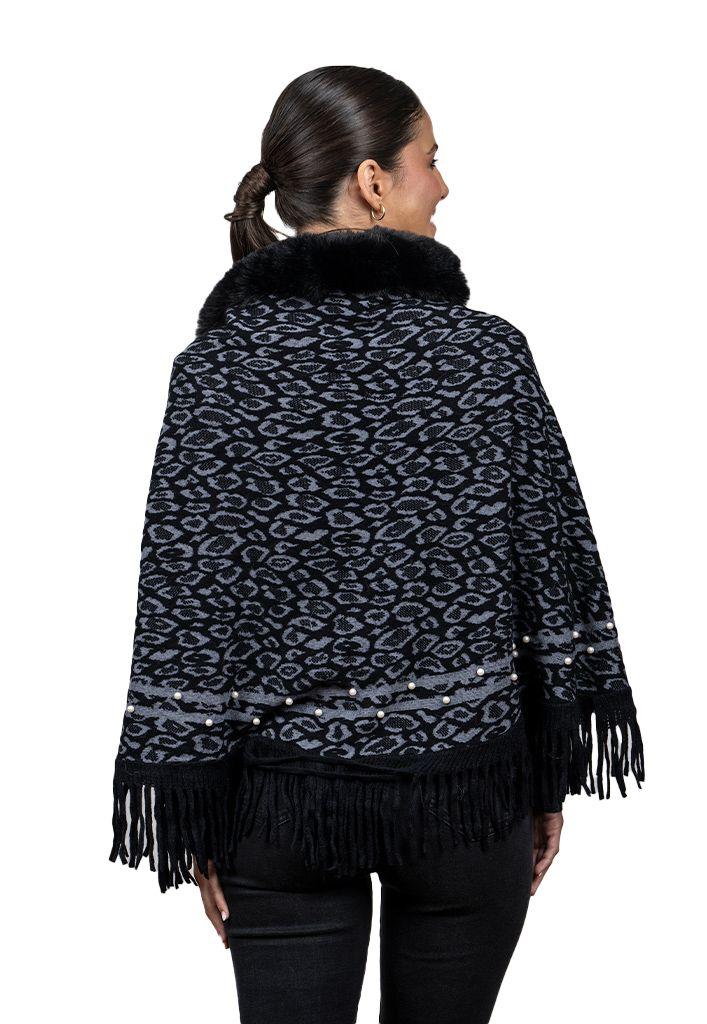 Poncho PO070 tejido Negro-2