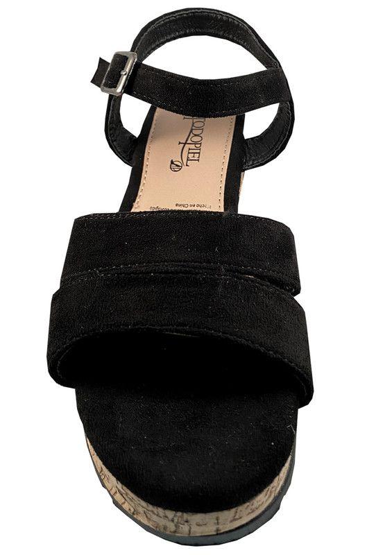 Sandalia Gamuza Ecológica ZAZ21 Negro-2