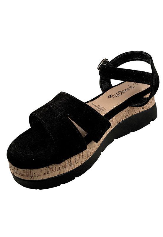 Sandalia Gamuza Ecológica ZAZ21 Negro-3
