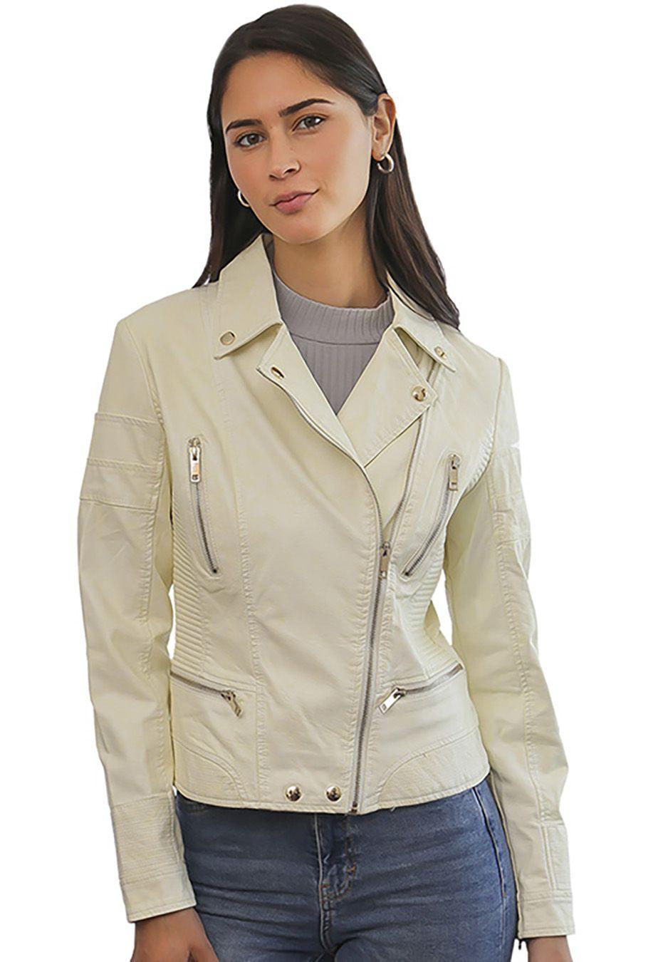 Chaqueta Ecocuero  CHG03 Blanco Invierno-1