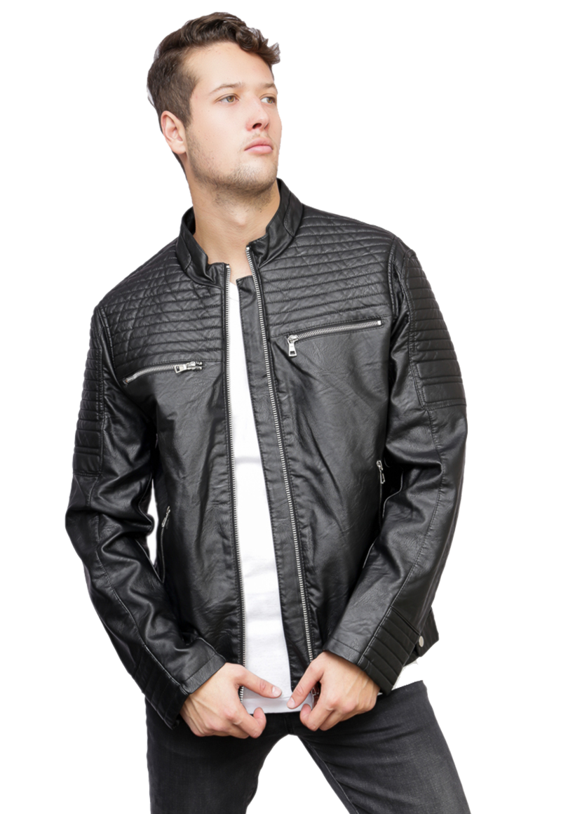 Chaqueta Ecocuero CHF79 Negro-1