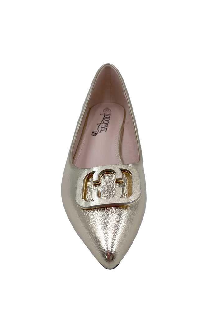 Zapato de taco Ecocuero ZB011 Dorado-2