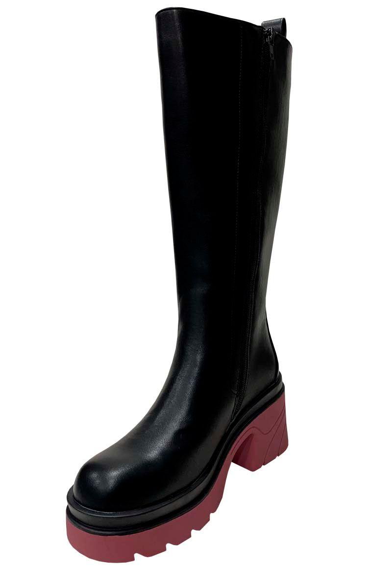 Bota Ecocuero ZAZ66 Negro Rosado-3