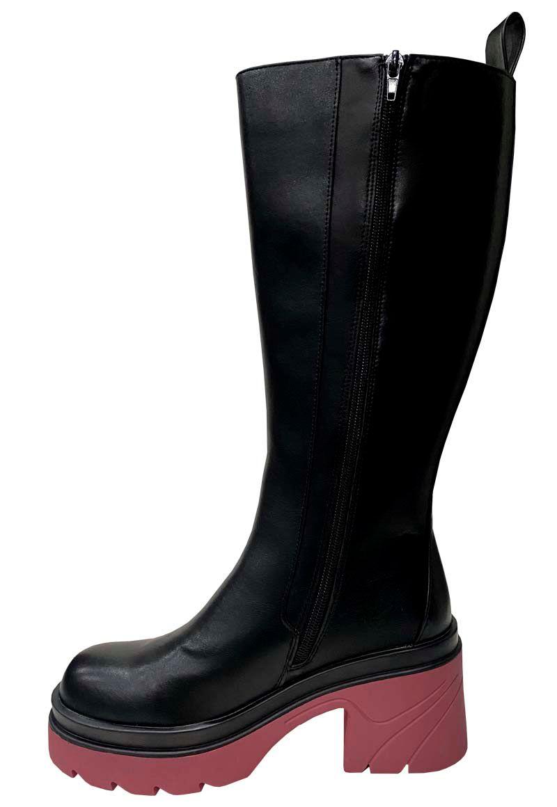 Bota Ecocuero ZAZ66 Negro Rosado-4