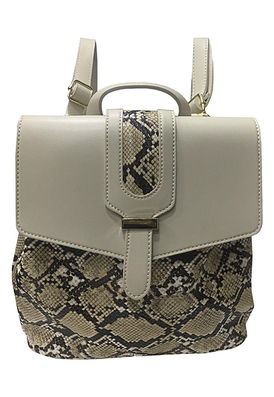 Mochila Cuero Ecológico CRT03 Beige-0