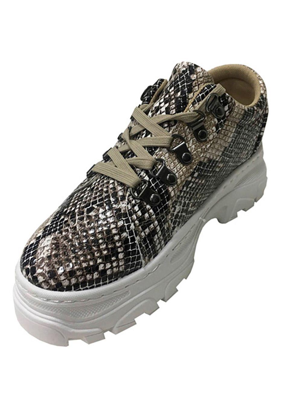 Zapatilla Croco ZAX62 Café-3