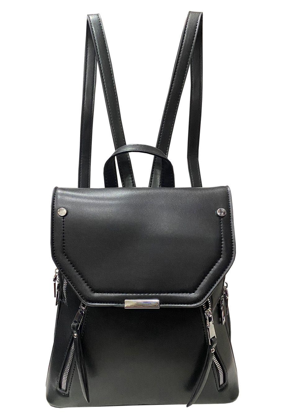 Mochila Cuero Ecológico CRU16 Negro-0