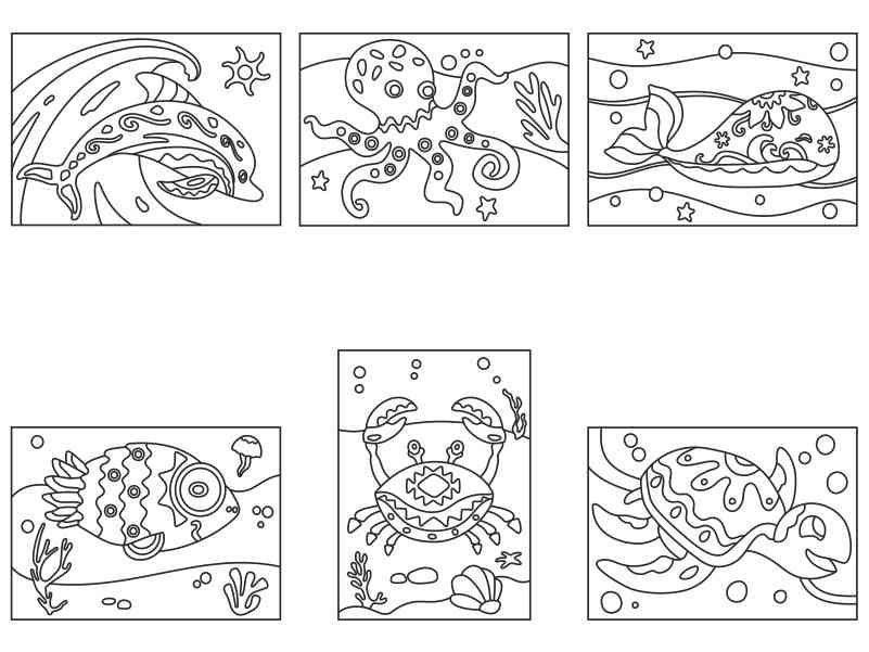 Sandart | Kit Arte con Arena Criaturas del Mar 6 Diseños |Manualidades Niños-2