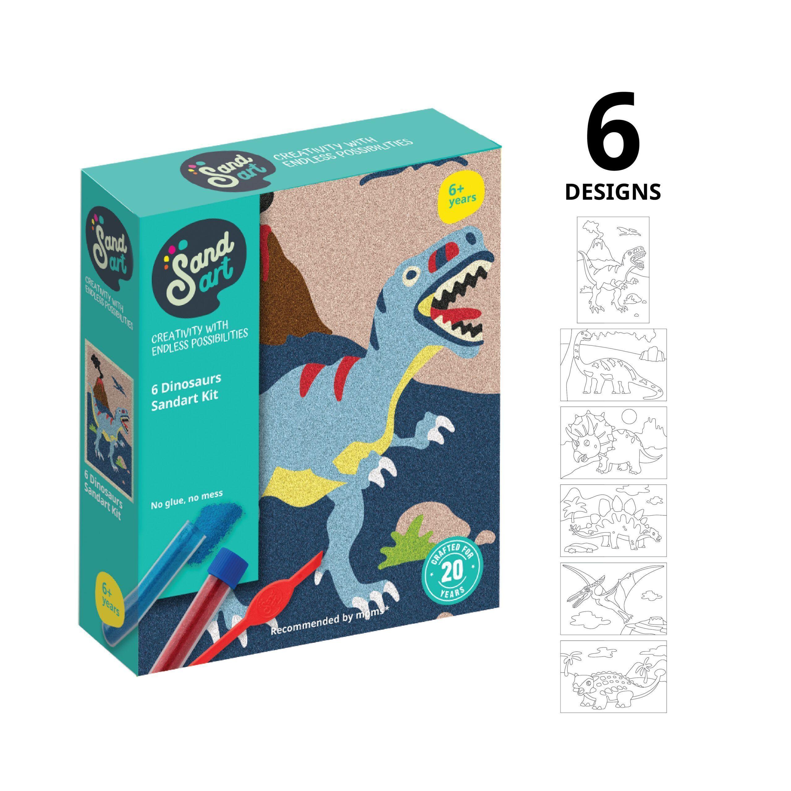 Sandart | Kit Arte con Arena Dinosaurios y Dragones 6 Diseños | Manualidades-2