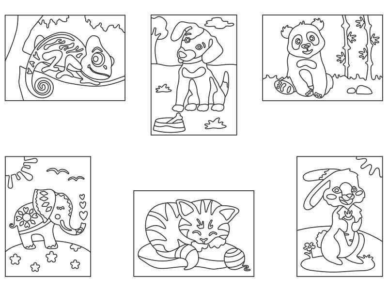 Sandart | Kit Arte con Arena Animales Tiernos 6 Diseños | Manualidades Niños-3