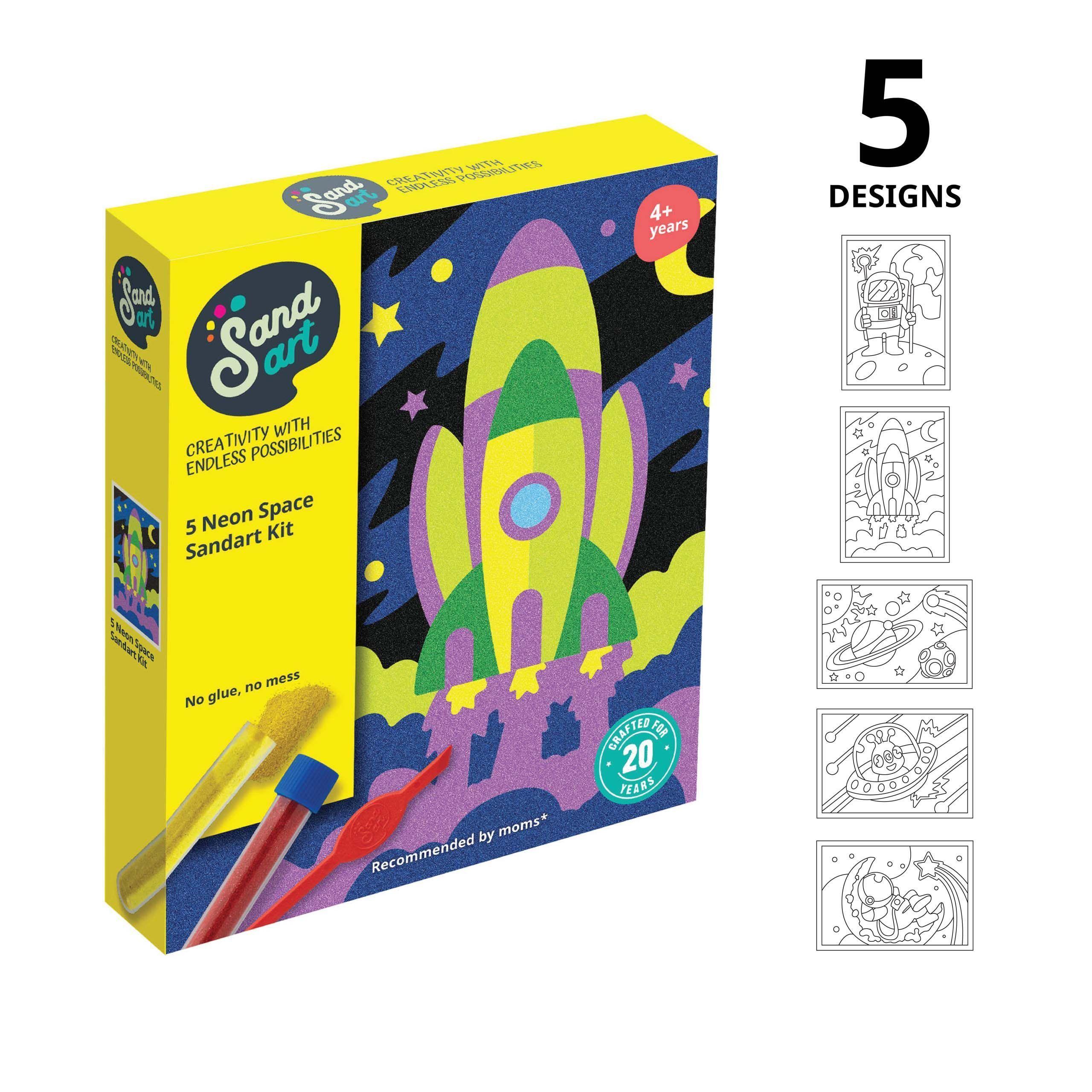 Sandart | Kit Arte con Arena Neon Espacial Colores Fluorescentes | Manualidades -2