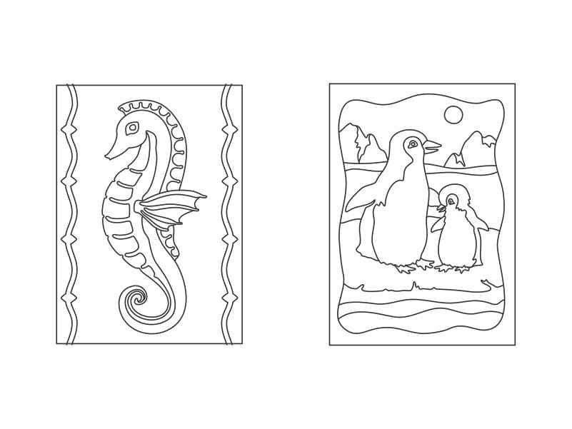 Sandart Kit Arte con Arena Pingüino y Caballito Manualidades Niños MP6-1