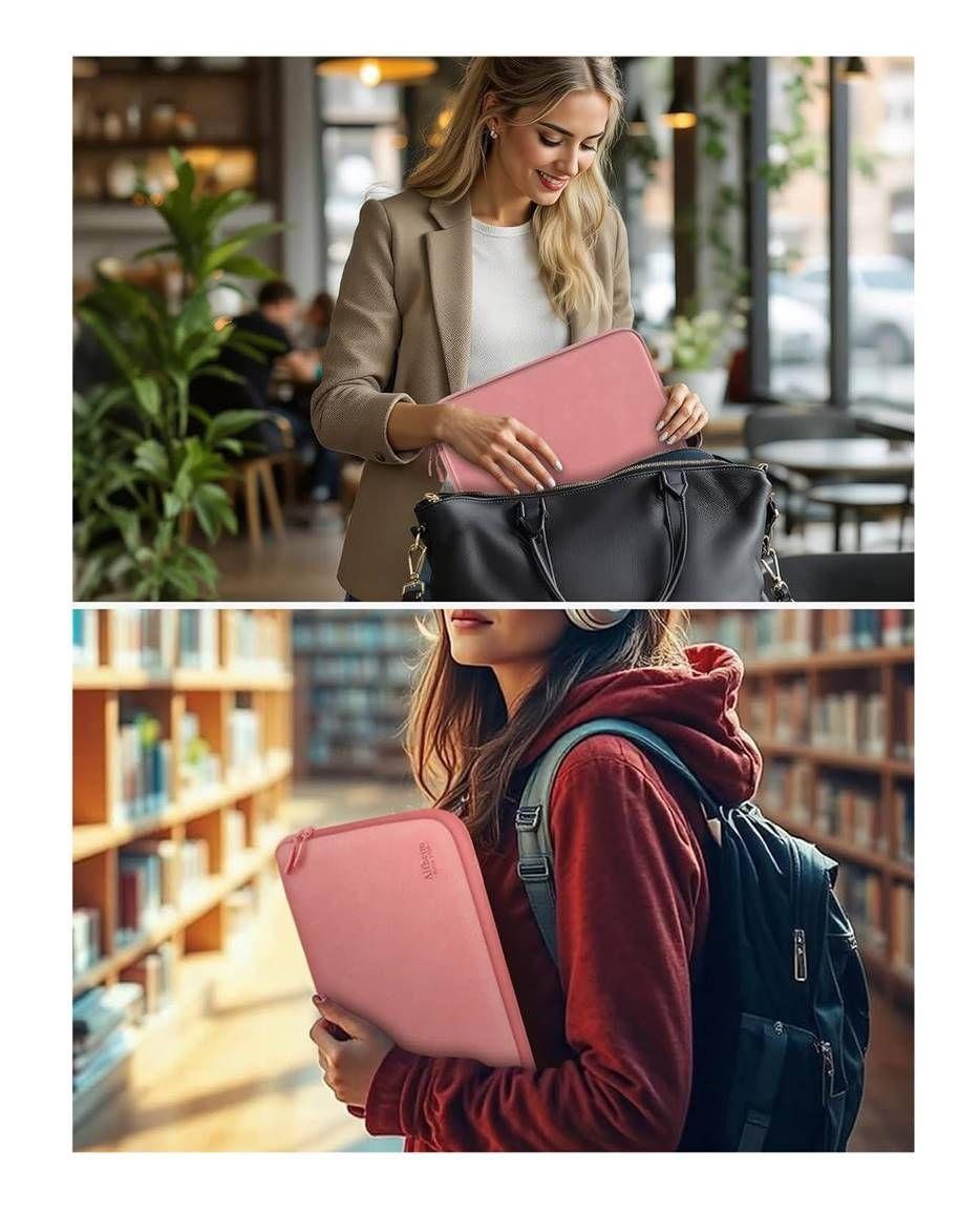 Funda de tela tipo EVA para Notebook 14 rosado-1